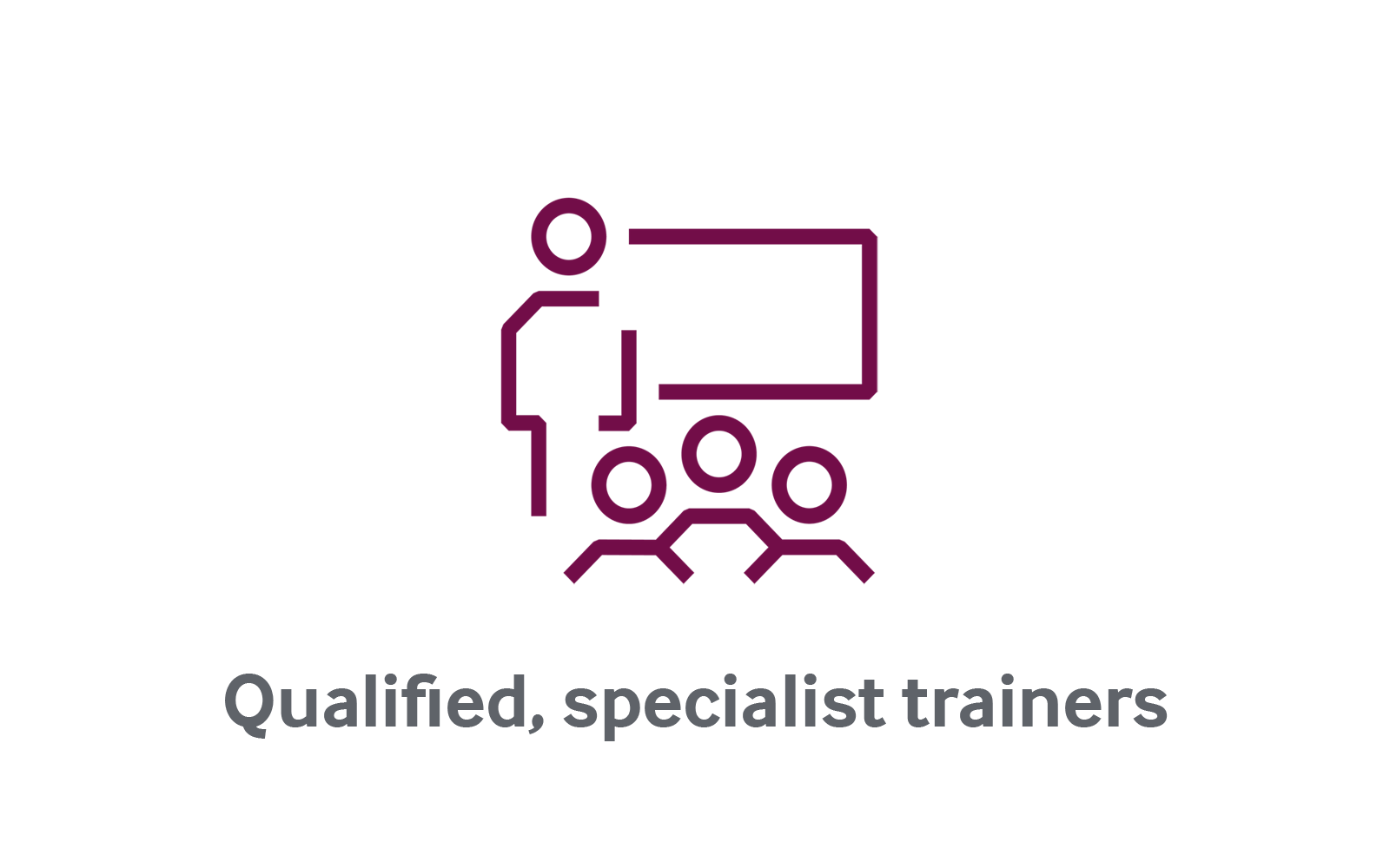 Qualified, specialist trainers